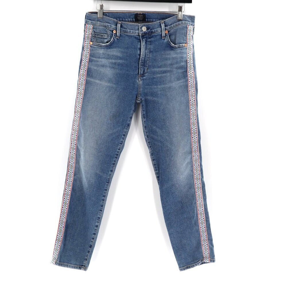 Citizens Of Humanity Blue Skinny Jeans with Red & White Side Trim